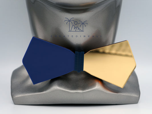 Navy & Gold Side Mirror | Modern
